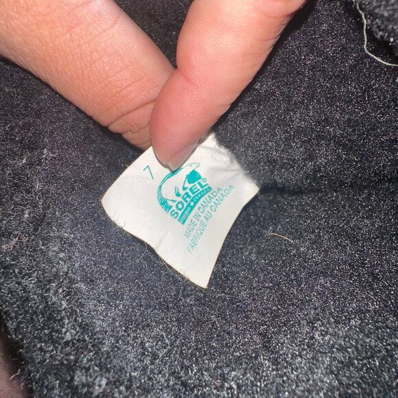 Vintage black leather Sorel lace-up boots women sz 7 - Picture 6 of 8